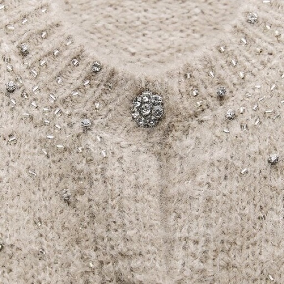 ZARA JEWEL BEADED KNIT CARDIGAN - Picture 9 of 9